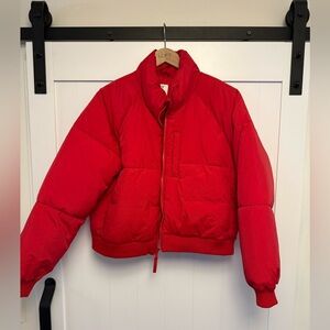 NWT Old Navy Cropped Red Puffer Jacket